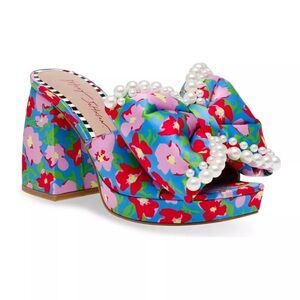 Betsey Johnson Women's Bow Shoes with Pearl Accents